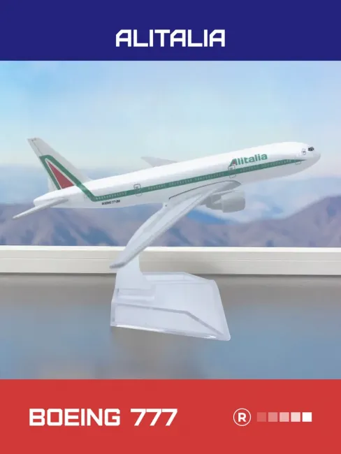 Металлическая модель самолета Boeing 777 Alitalia