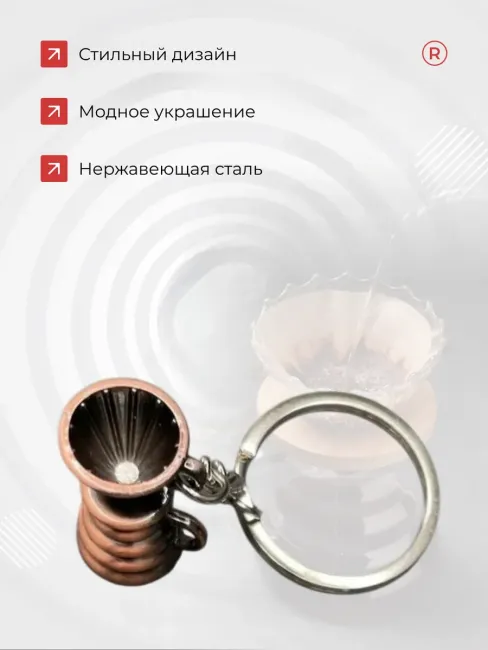 Металлический брелок Фильтр для кофе