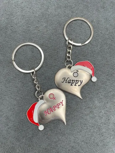 Металлические парные брелки Happy Love