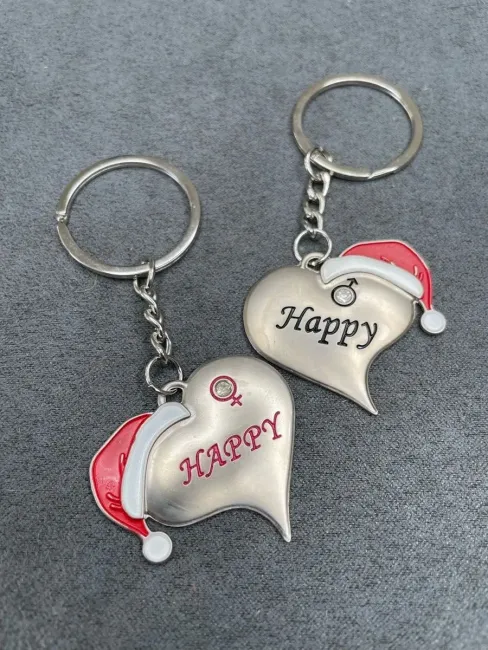Металлические парные брелки Happy Love