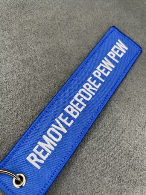 Тканевый брелок ремувка Remove Before PEW PEW