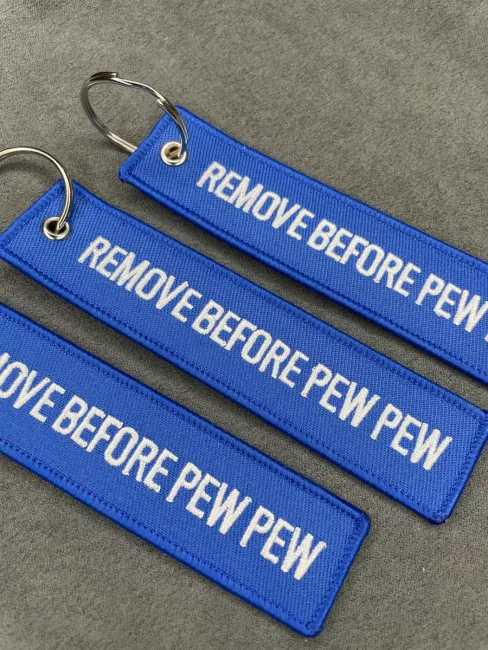 Тканевый брелок ремувка Remove Before PEW PEW