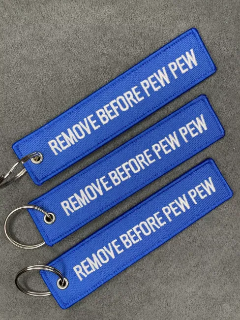 Тканевый брелок ремувка Remove Before PEW PEW