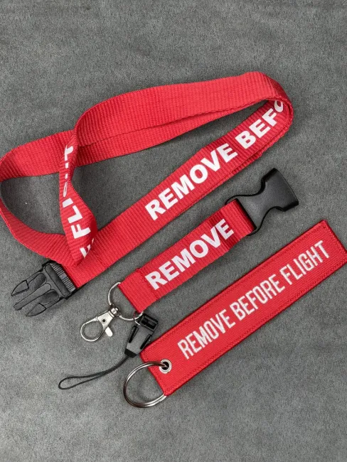 Набор 2 в 1 Ланъярд и брелок ремувка Remove before flight