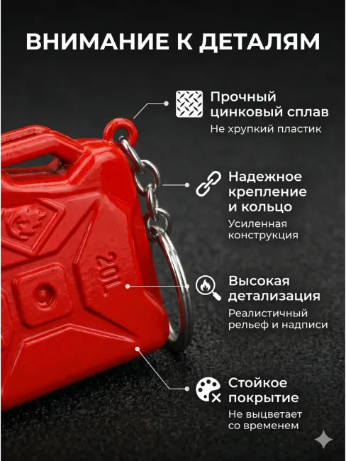 Брелок для ключей Канистра 20 л. автомобильная металлическая