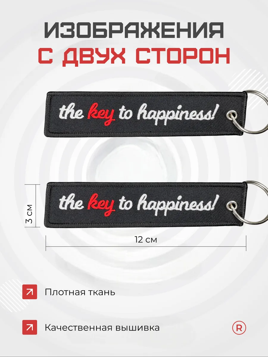 Тканевый брелок The Key to Happiness Ключ к счастью