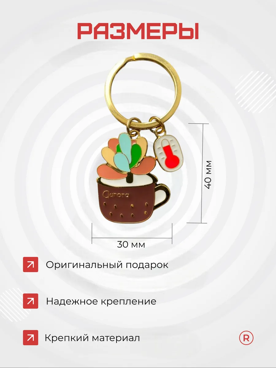 Металлический брелок для ключей Aurora Аврора
