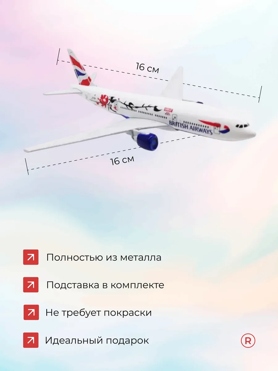 Металлическая модель самолета Boeing 777 British Airways