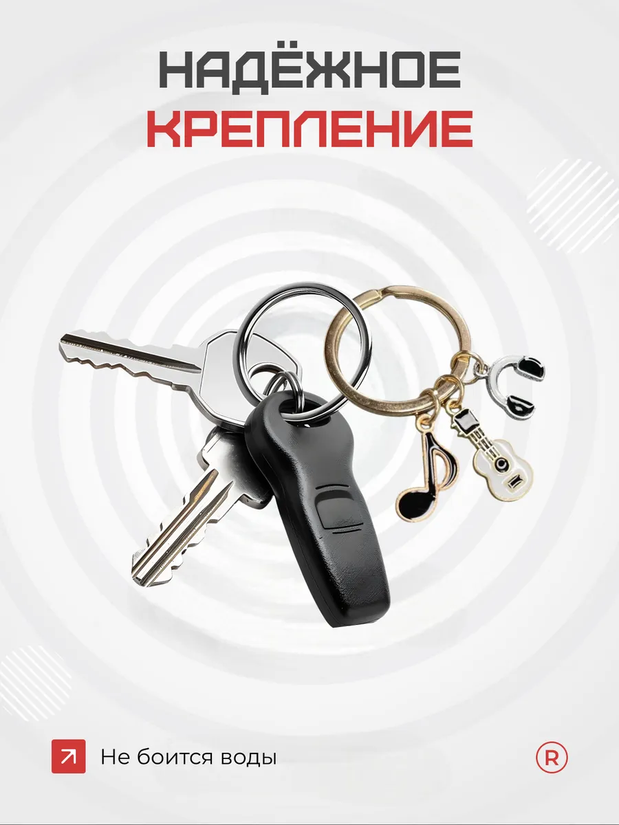 Металлический брелок Гитара Наушники
