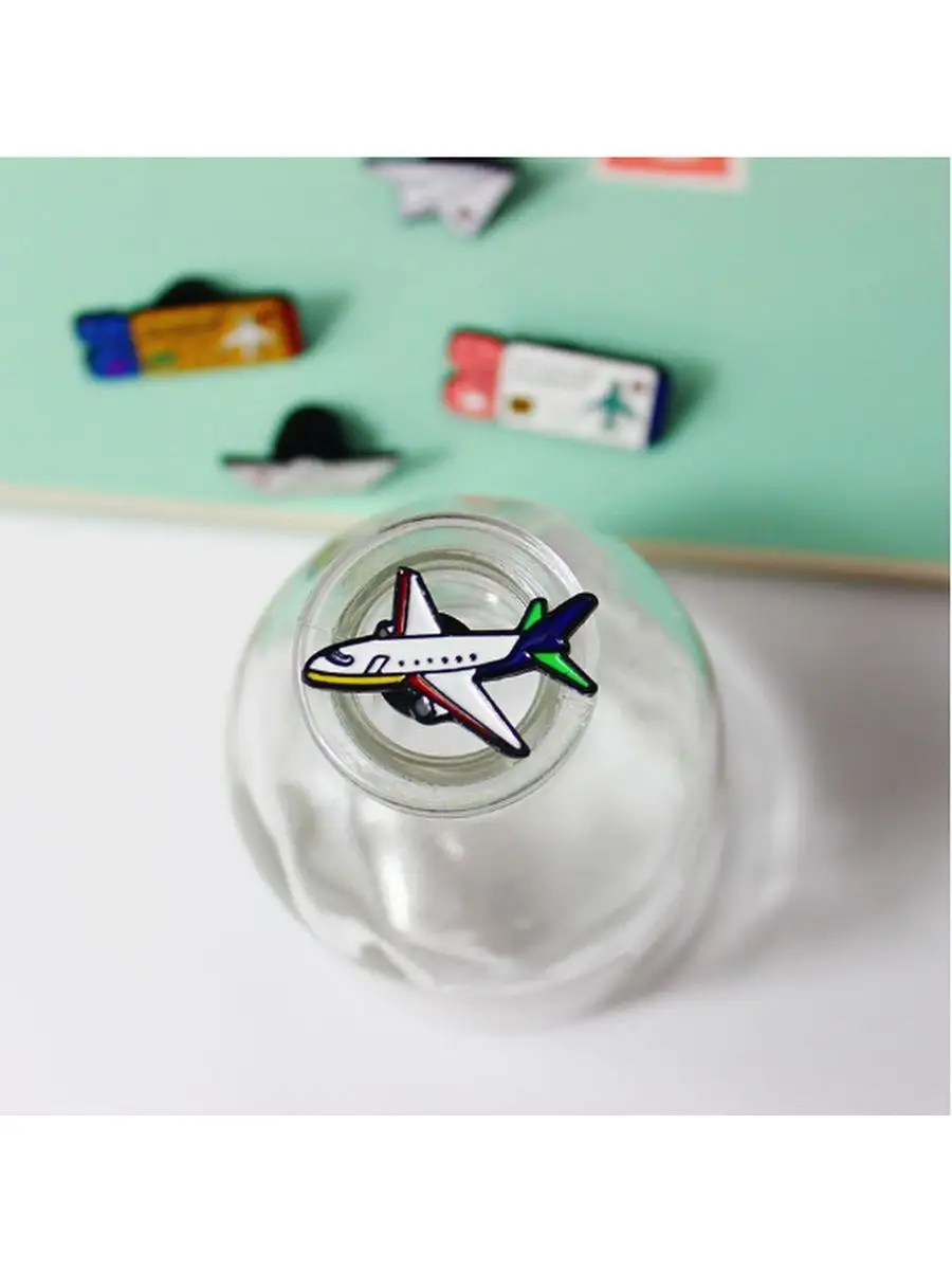 Металлическая брошь Путешествие Самолет