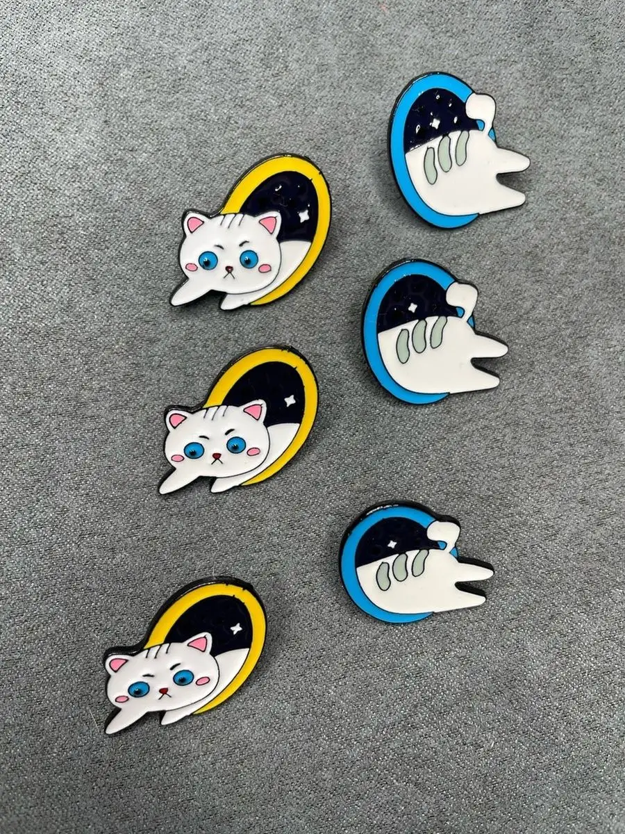 Металлическая Брошь Котенок