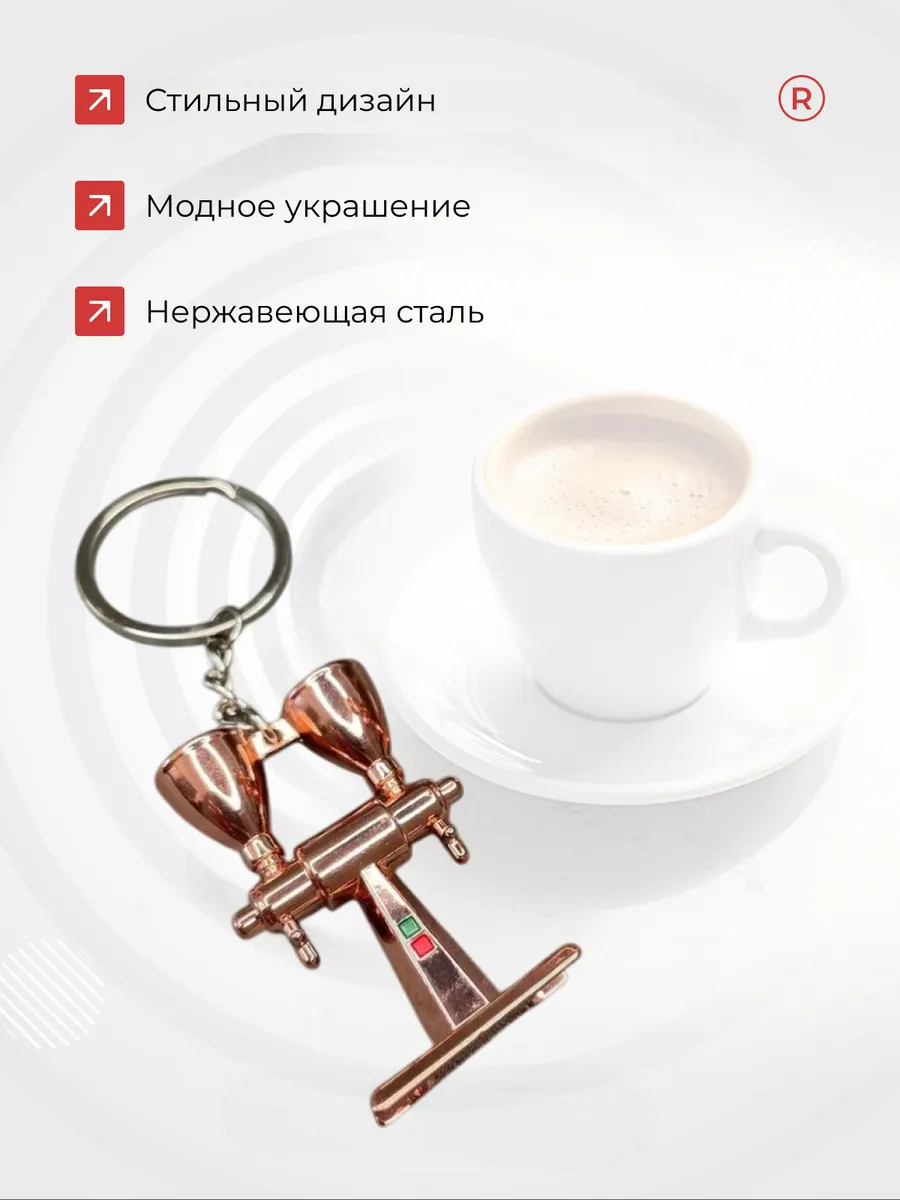 Металлический брелок Кофемолка