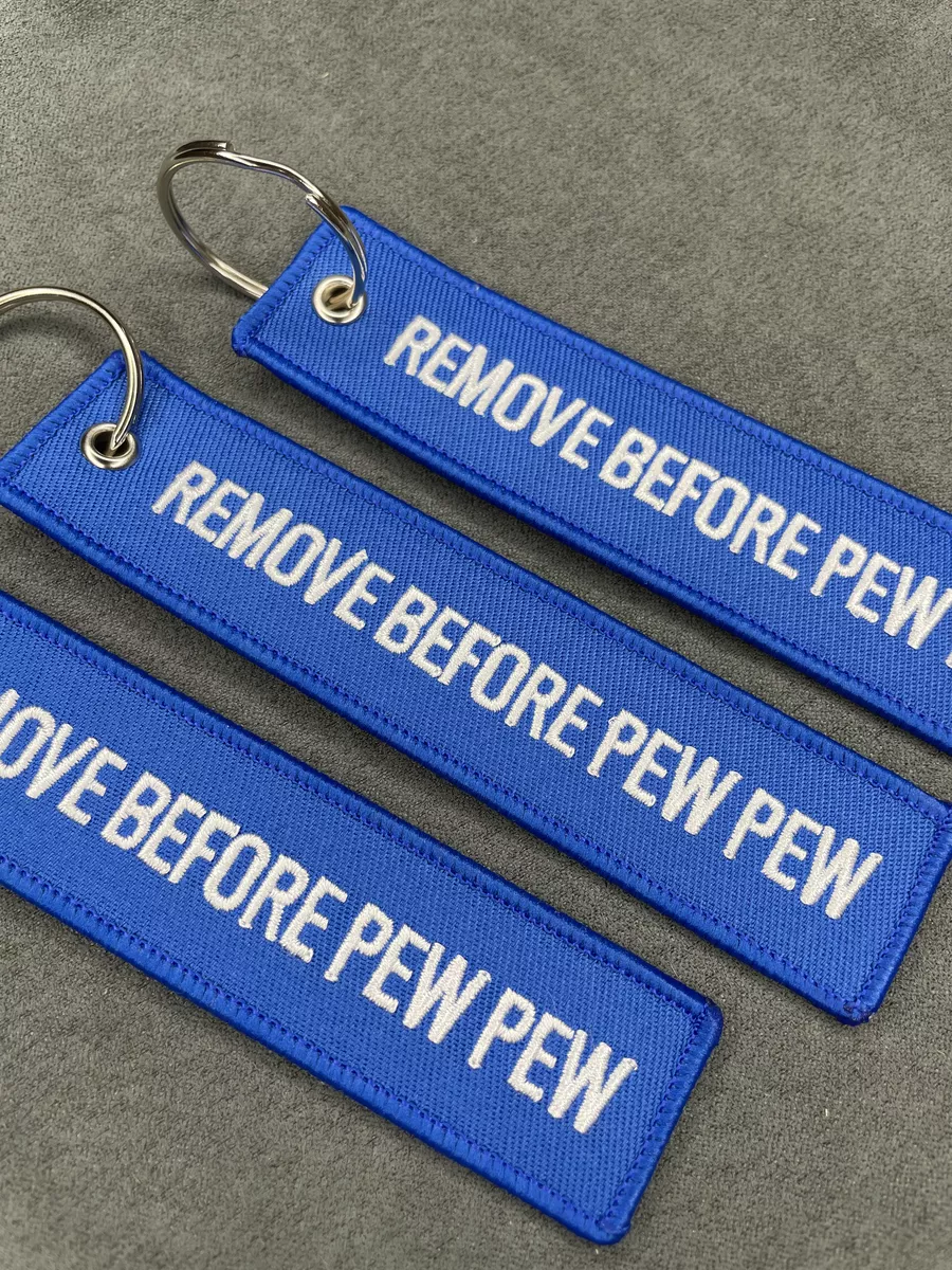 Тканевый брелок ремувка Remove Before PEW PEW