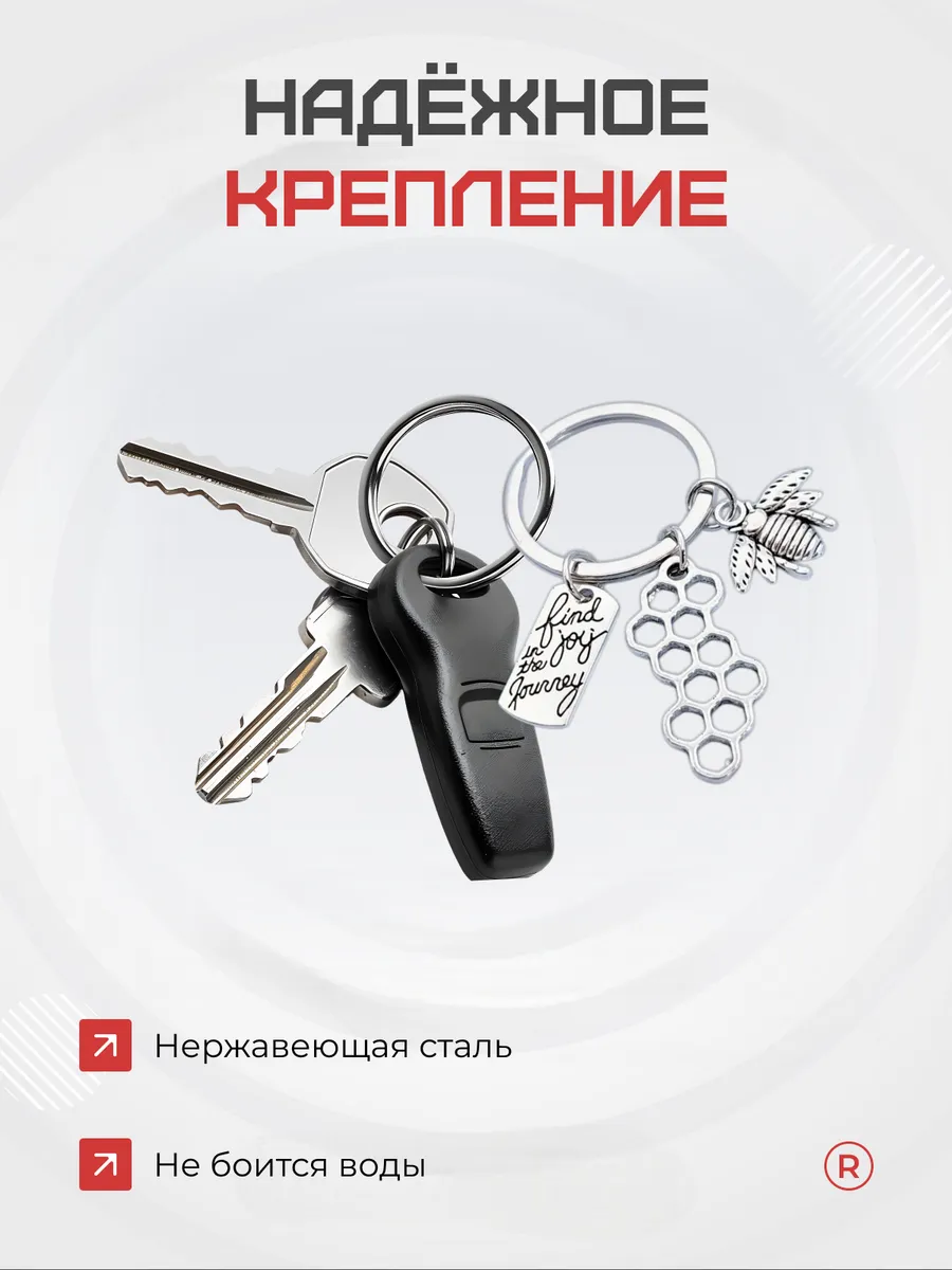 Металлический брелок Пчела с медом- Пчеловод