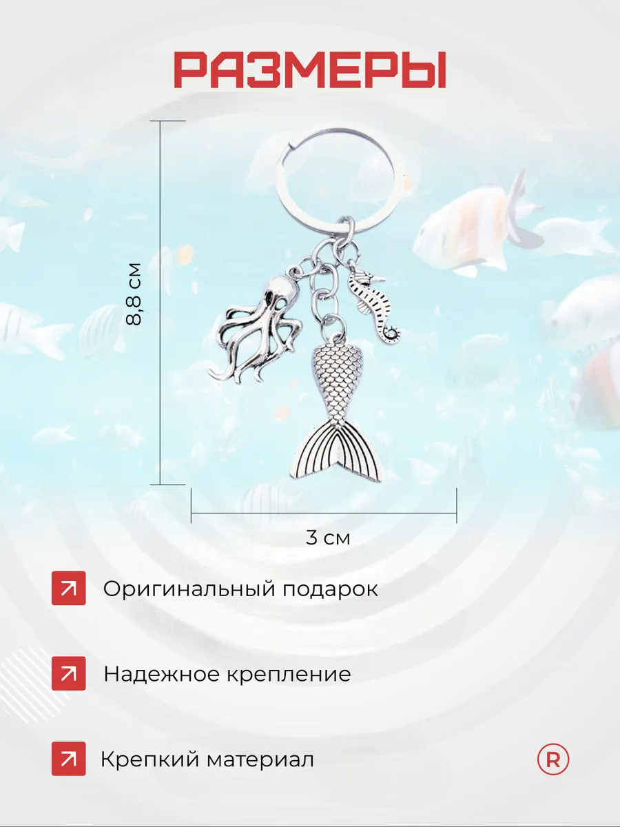 Металлический брелок Рыбака