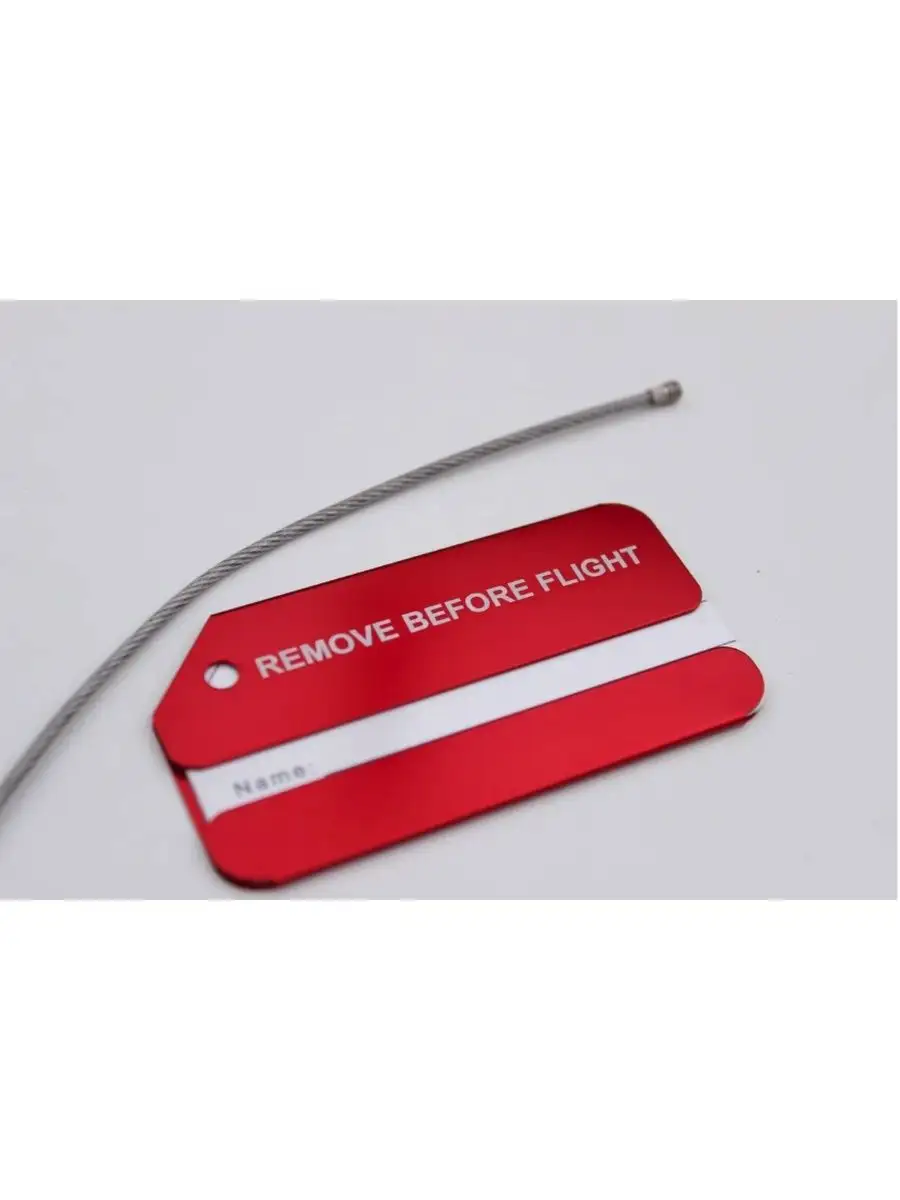 Металлическая багажная бирка Remove Before Flight