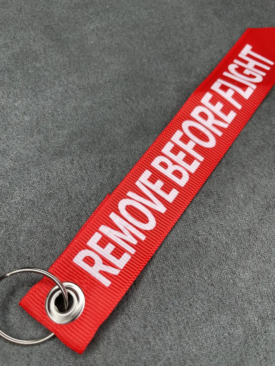 Тканевый брелок лента Remove Before Flight