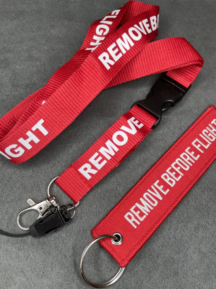 Набор 2 в 1 Ланъярд и брелок ремувка Remove before flight