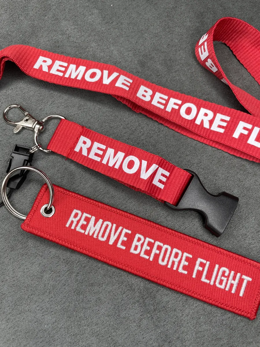 Набор 2 в 1 Ланъярд и брелок ремувка Remove before flight