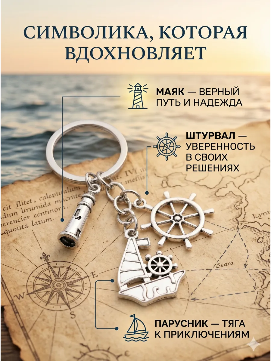 Морской путь Маяк, Штурвал брелок на ключи